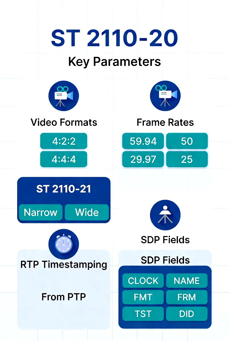 ST 2110-20 Key Parameters Infographic